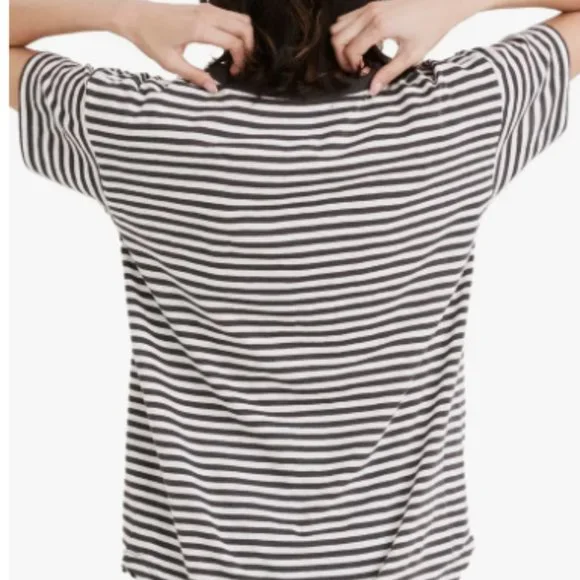 Madewell Damien Stripe Whisper Cotton Rib Crewneck T-Shirt - Picture 3 of 4